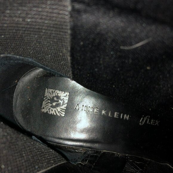 Anne Klein Akelin Flex Black Leather Pull-On Knee High Riding Boots Size 7 - Picture 12 of 13